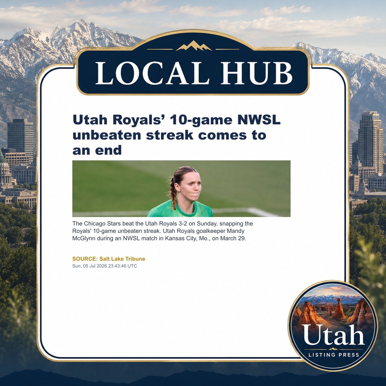 Utah Royals’ 10-game NWSL unbeaten streak comes to an end
