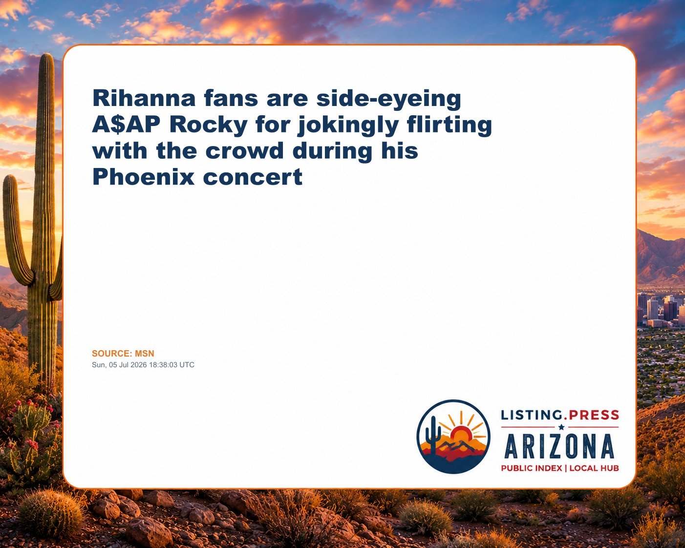 Rihanna fans are side-eyeing A$AP Rocky for jokingly flirting with the crowd during his Phoenix concert