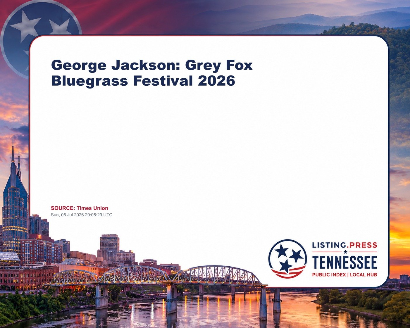 George Jackson: Grey Fox Bluegrass Festival 2026