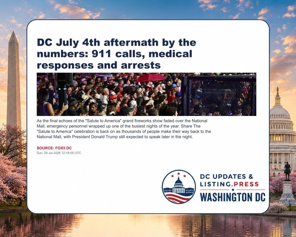 DC July 4th aftermath by the numbers: 911 calls, medical responses and arrests