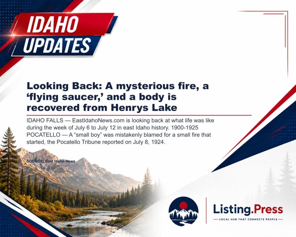 Looking Back: A mysterious fire, a ‘flying saucer,’ and a body is recovered from Henrys Lake