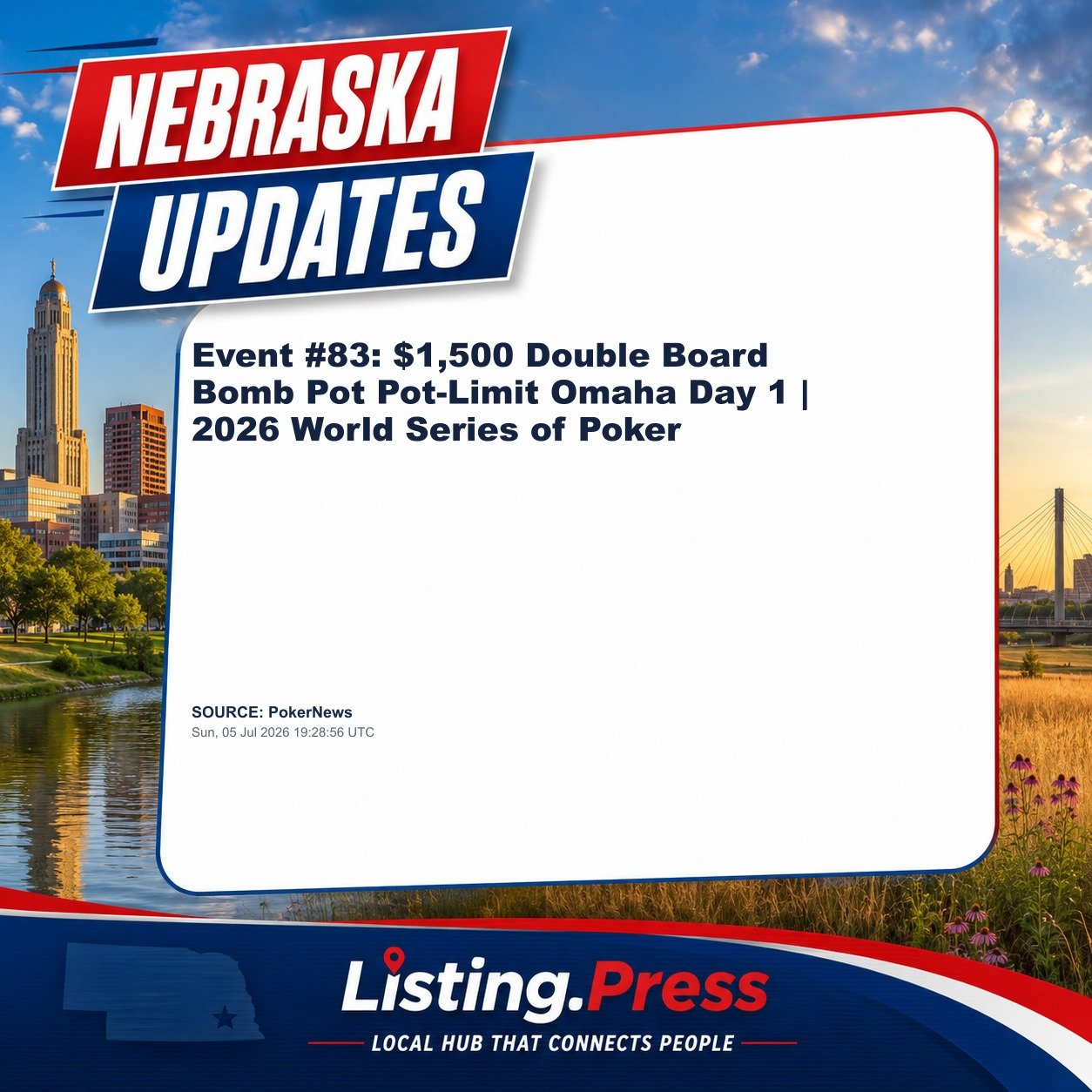 Event #83: $1,500 Double Board Bomb Pot Pot-Limit Omaha Day 1 | 2026 World Series of Poker