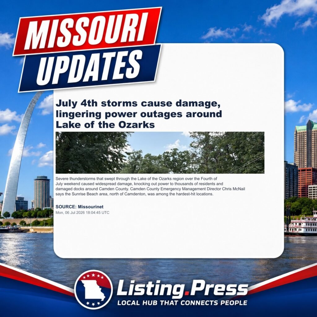 July 4th storms cause damage, lingering power outages around Lake of the Ozarks