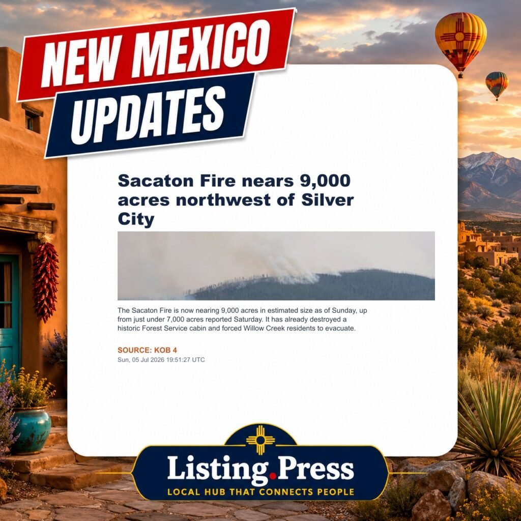 Sacaton Fire nears 9,000 acres northwest of Silver City
