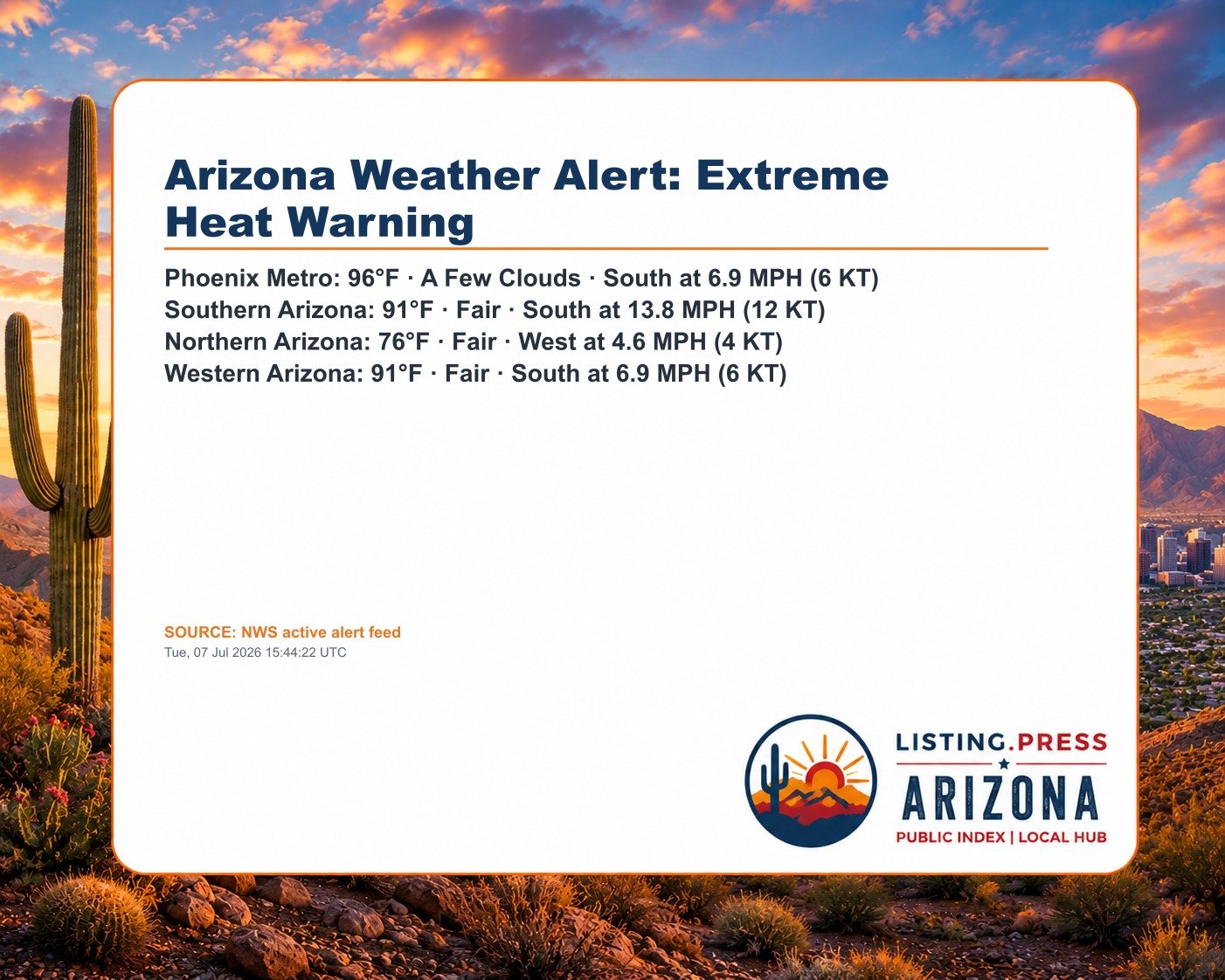 Arizona Weather Alert: Extreme Heat Warning
