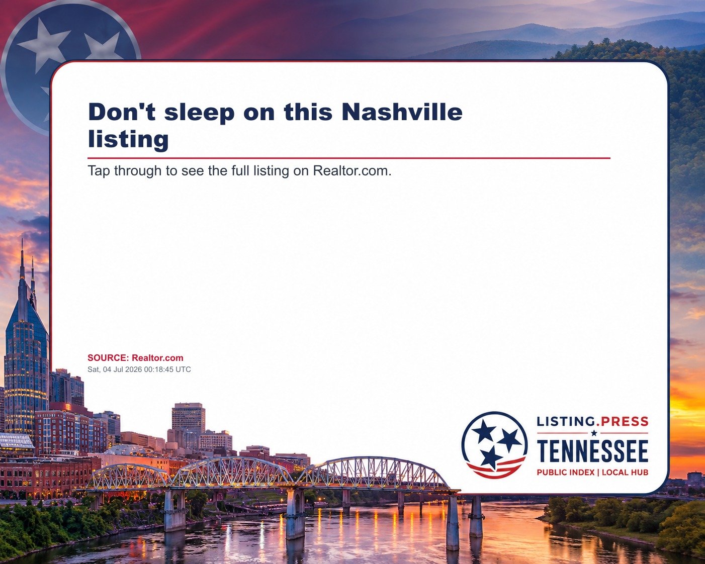 Don't sleep on this Nashville listing