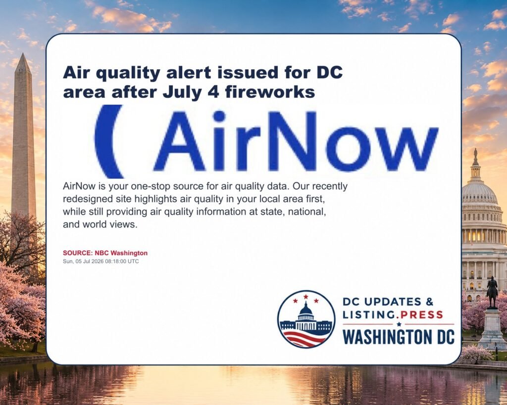 Air quality alert issued for DC area after July 4 fireworks