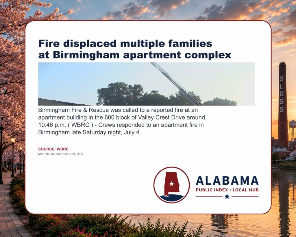 Fire displaced multiple families at Birmingham apartment complex