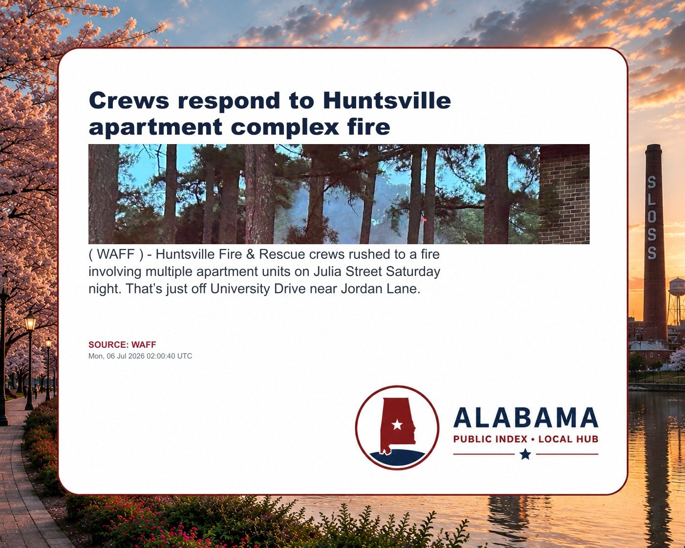 Crews respond to Huntsville apartment complex fire