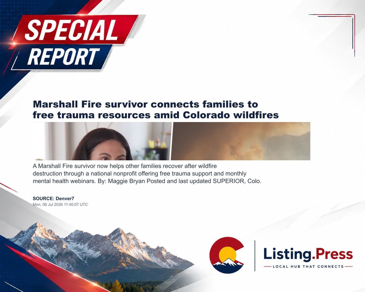 Marshall Fire survivor connects families to free trauma resources amid Colorado wildfires