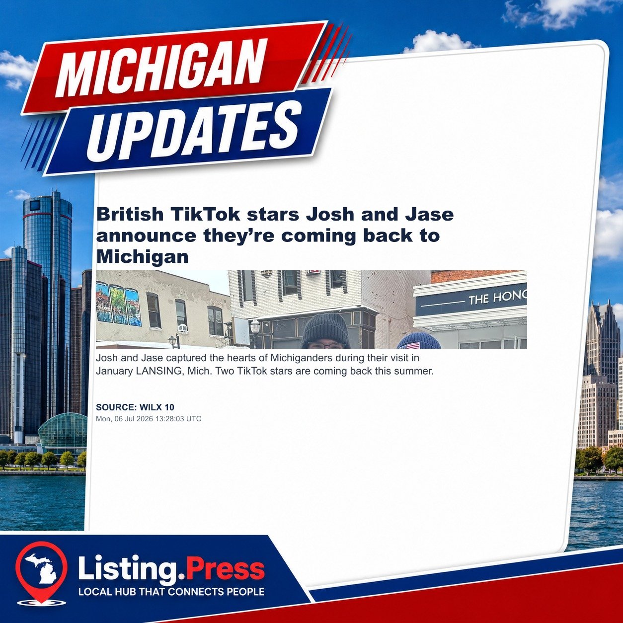 British TikTok stars Josh and Jase announce they’re coming back to Michigan