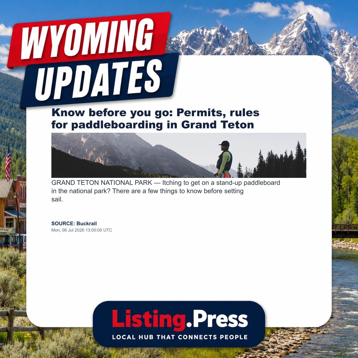 Know before you go: Permits, rules for paddleboarding in Grand Teton