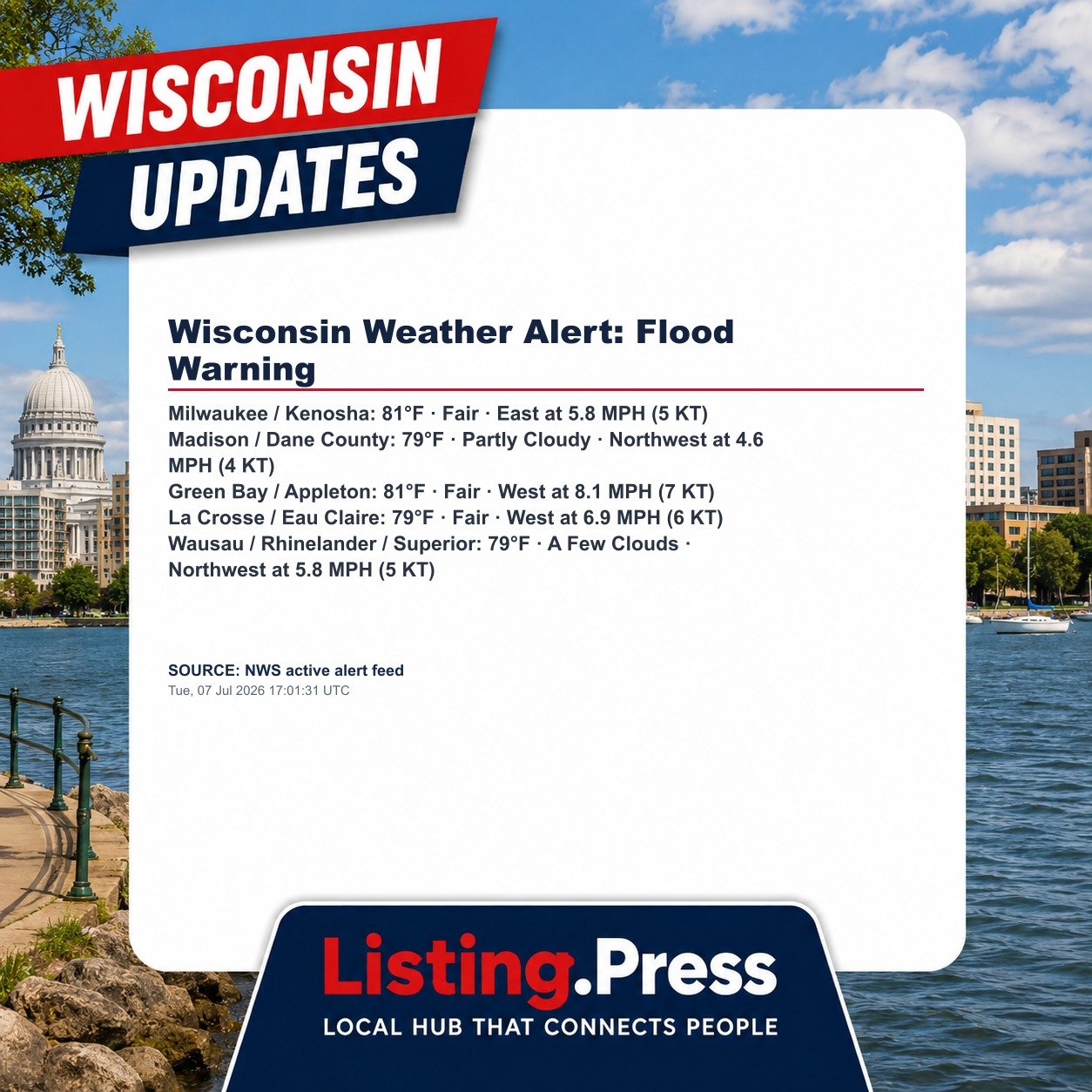 Wisconsin Weather Alert: Flood Warning