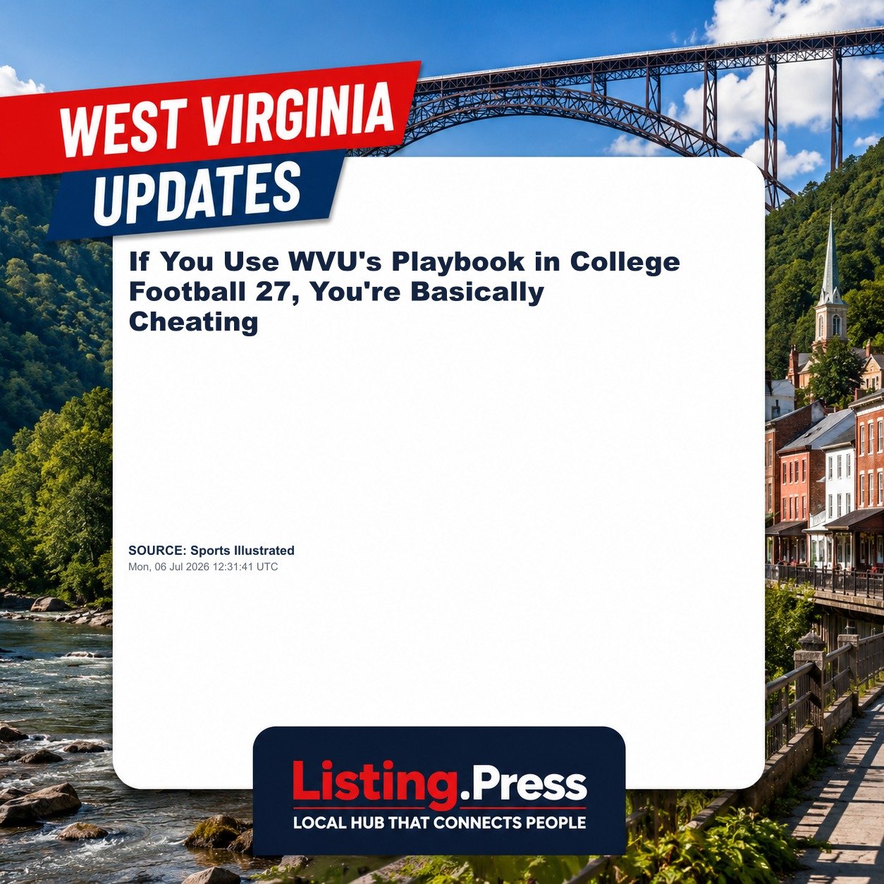 If You Use WVU's Playbook in College Football 27, You're Basically Cheating
