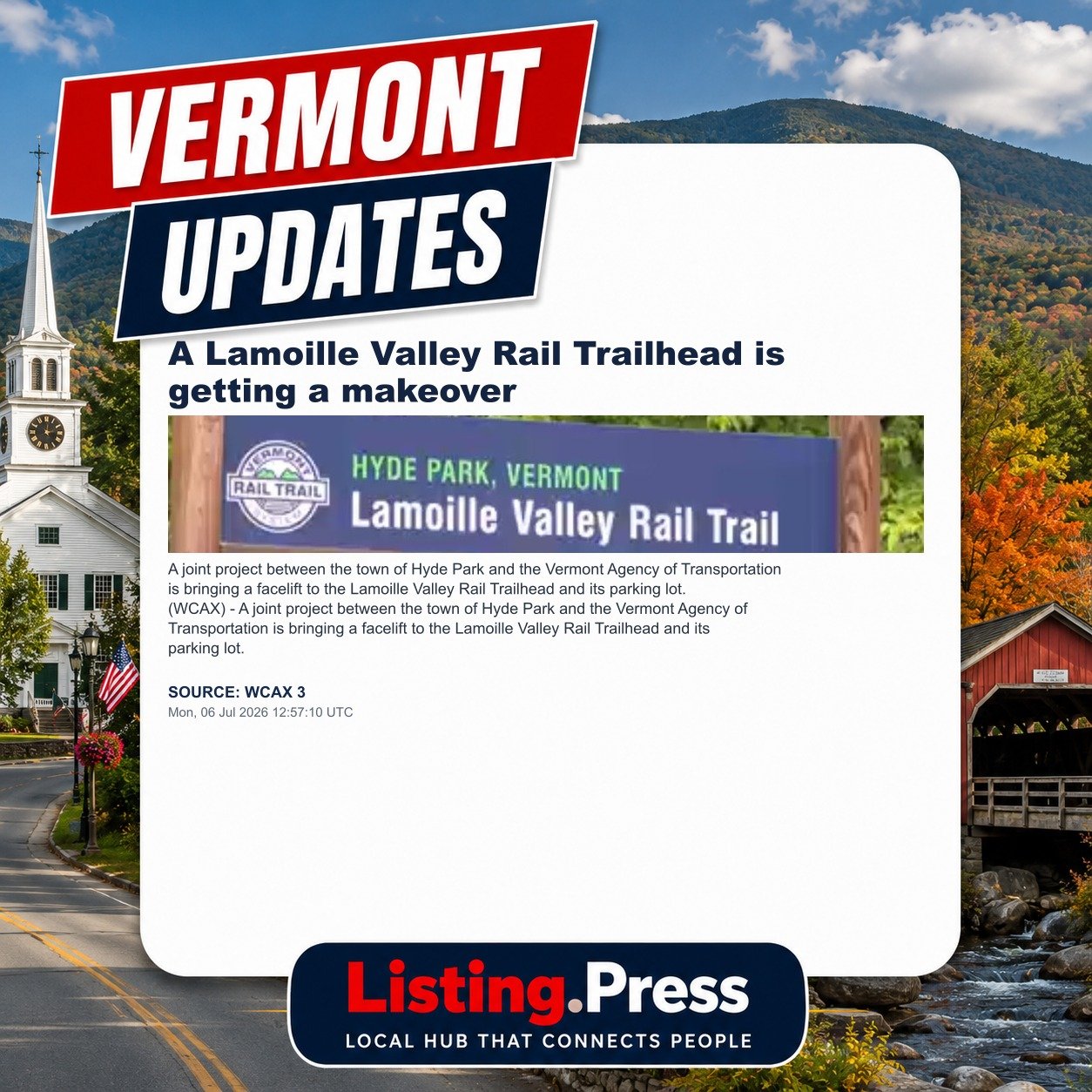 A Lamoille Valley Rail Trailhead is getting a makeover