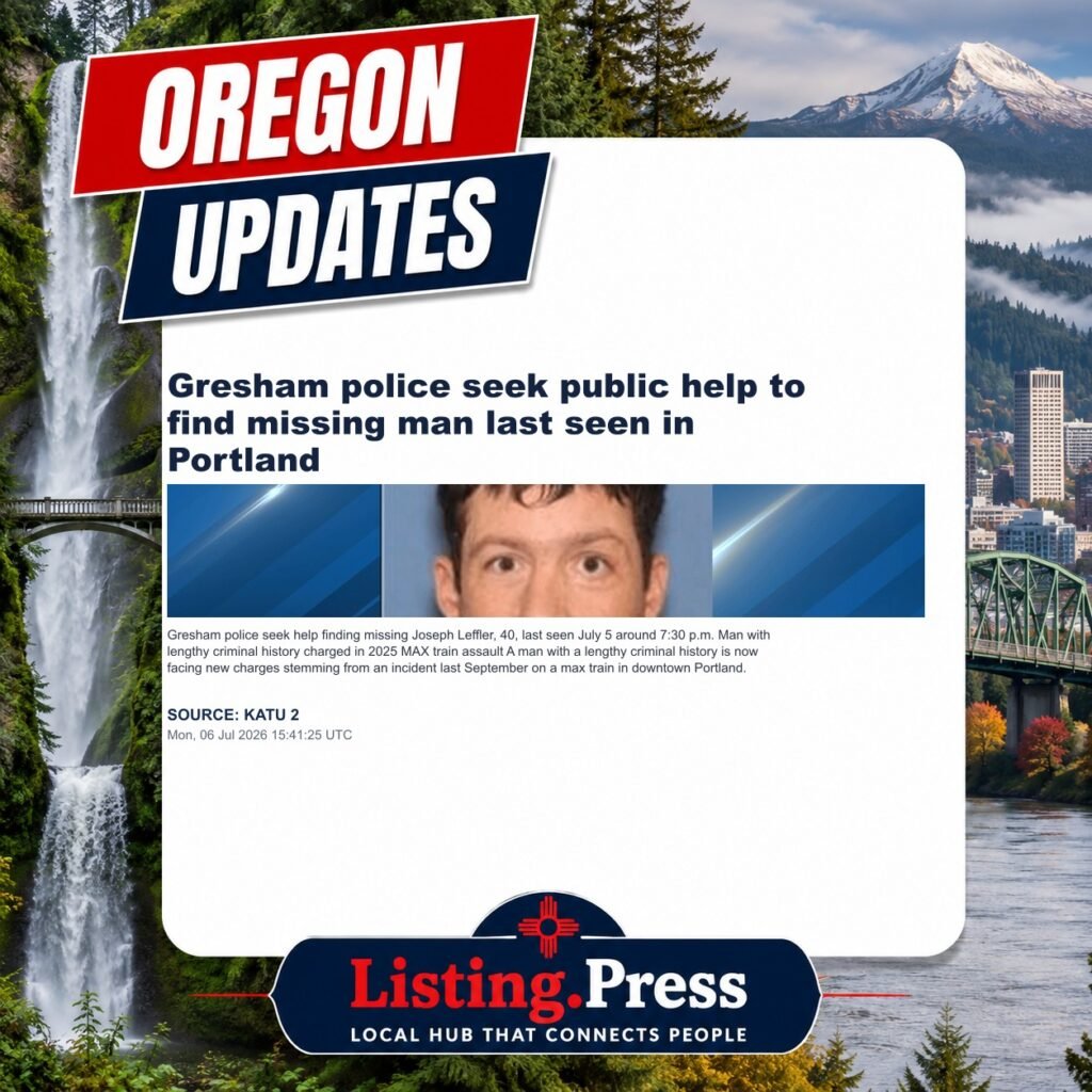 Gresham police seek public help to find missing man last seen in Portland