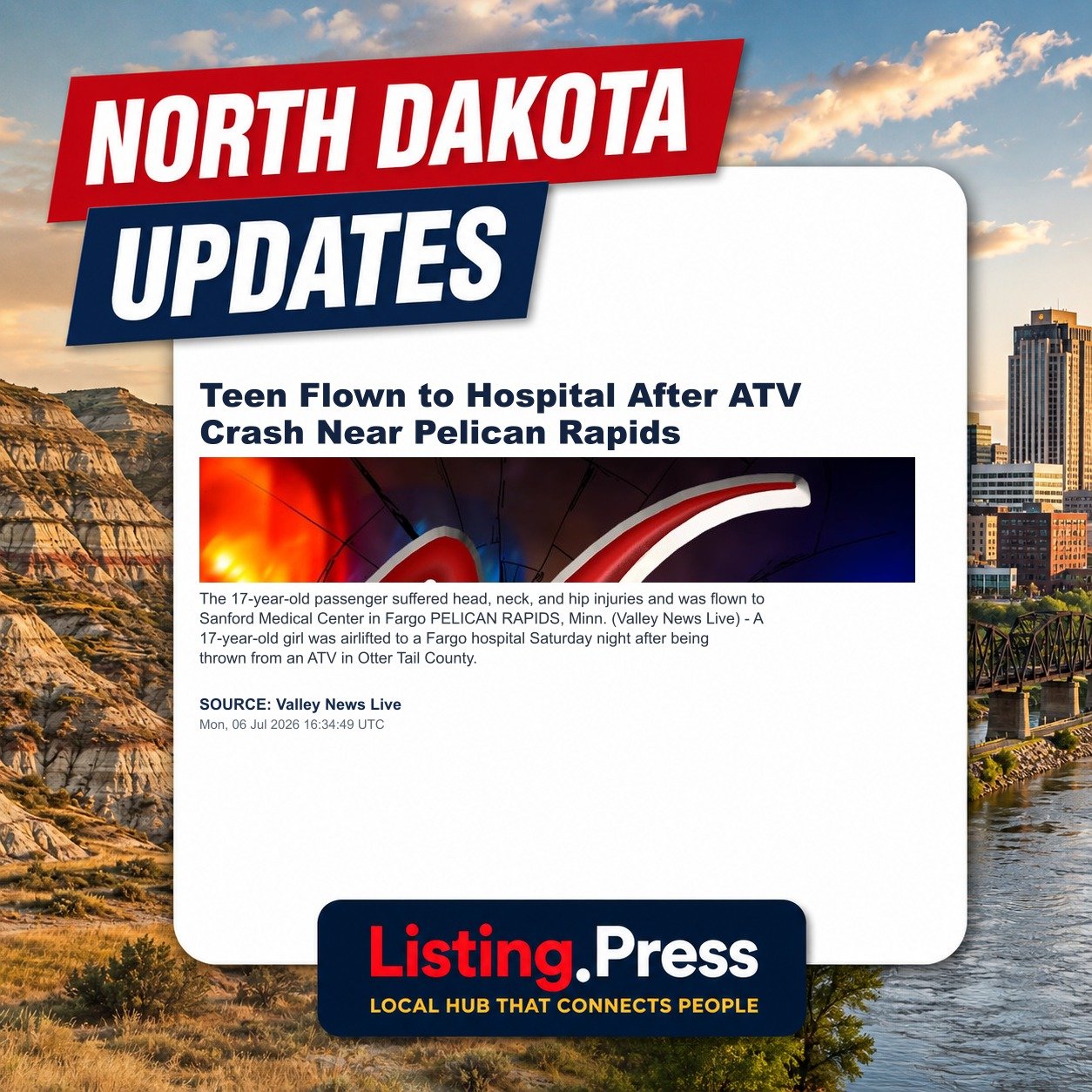 Teen Flown to Hospital After ATV Crash Near Pelican Rapids