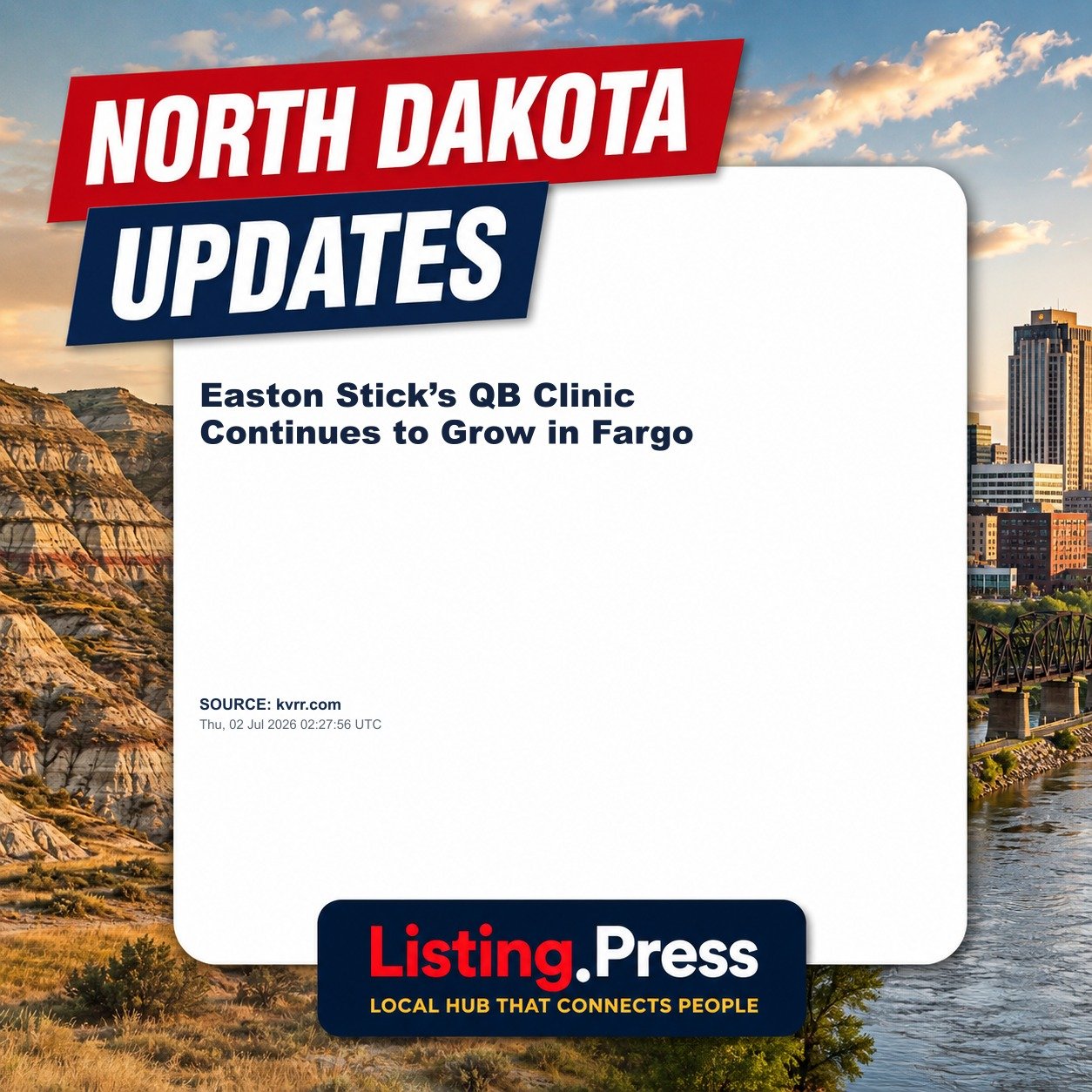 Easton Stick’s QB Clinic Continues to Grow in Fargo