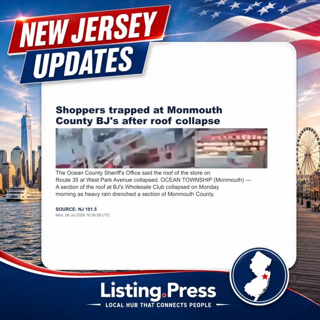 Shoppers trapped at Monmouth County BJ’s after roof collapse