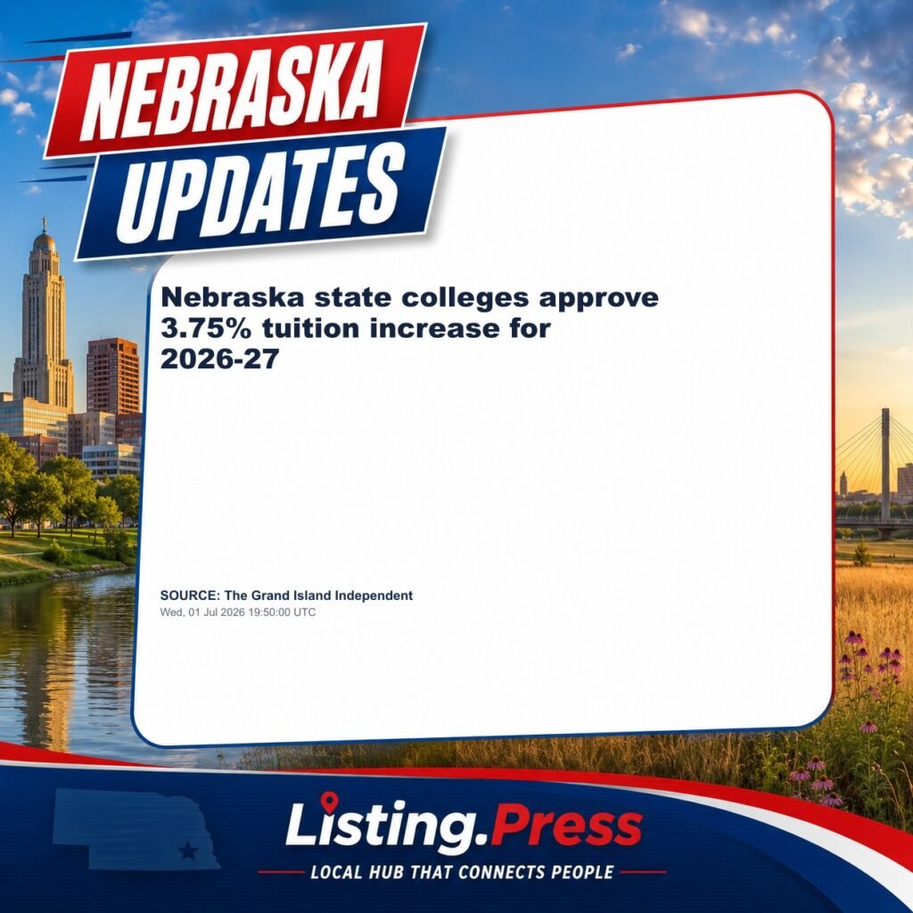 Nebraska state colleges approve 3.75% tuition increase for 2026-27