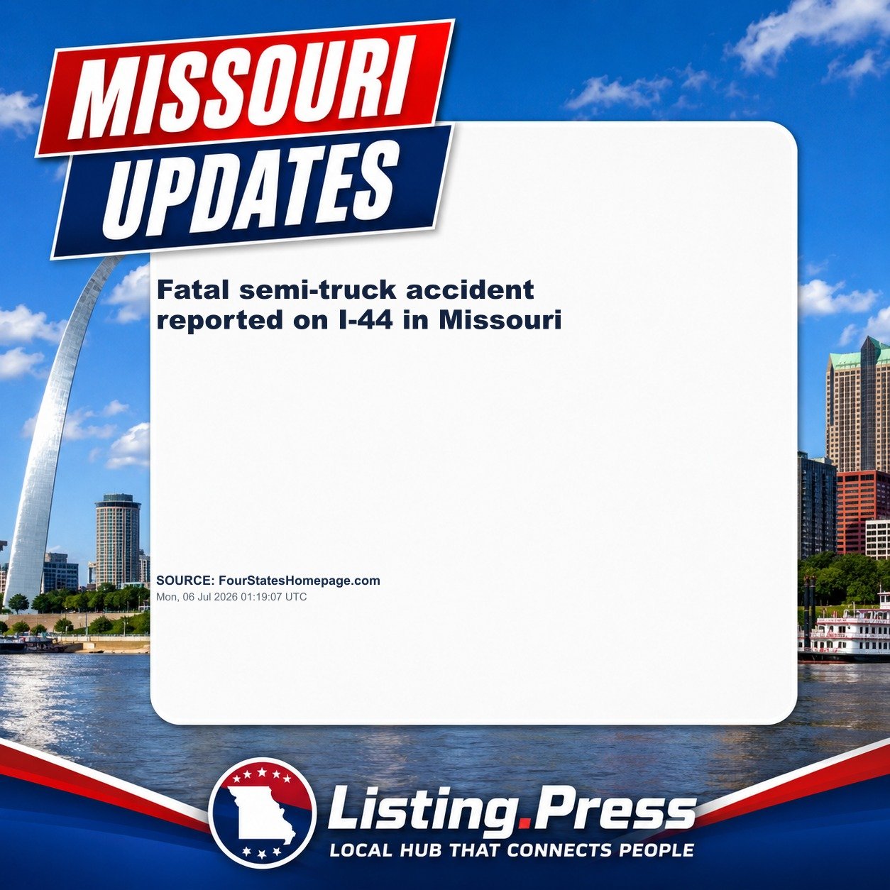 Fatal semi-truck accident reported on I-44 in Missouri
