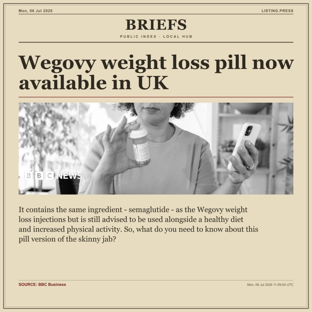Wegovy weight loss pill now available in UK