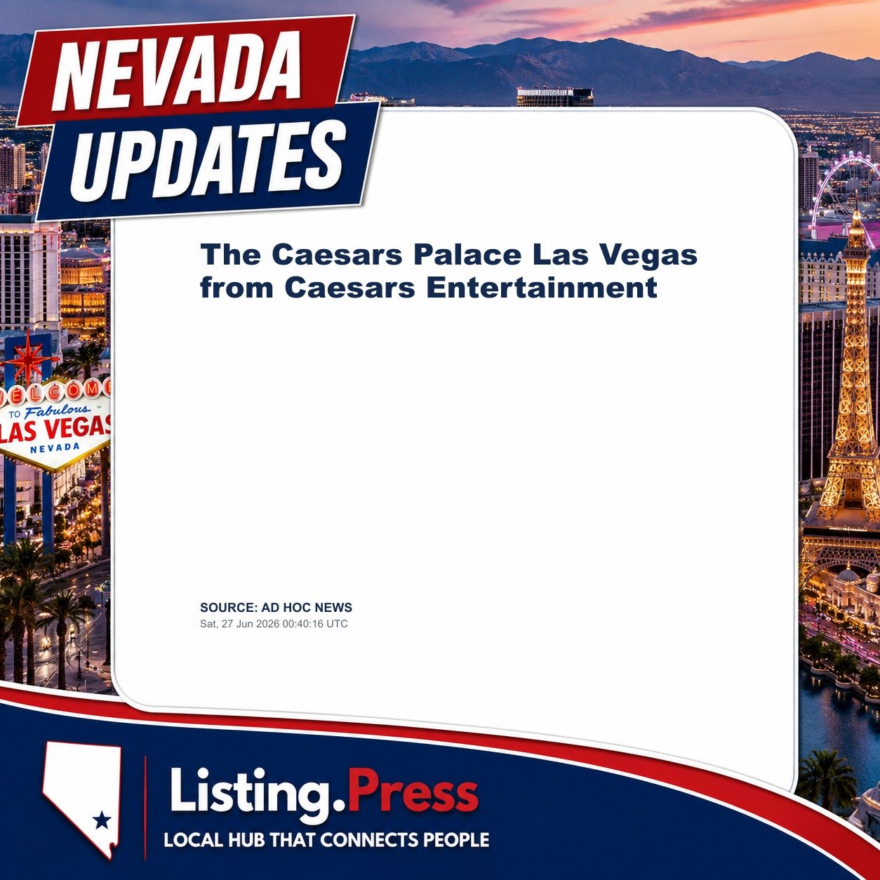 The Caesars Palace Las Vegas from Caesars Entertainment