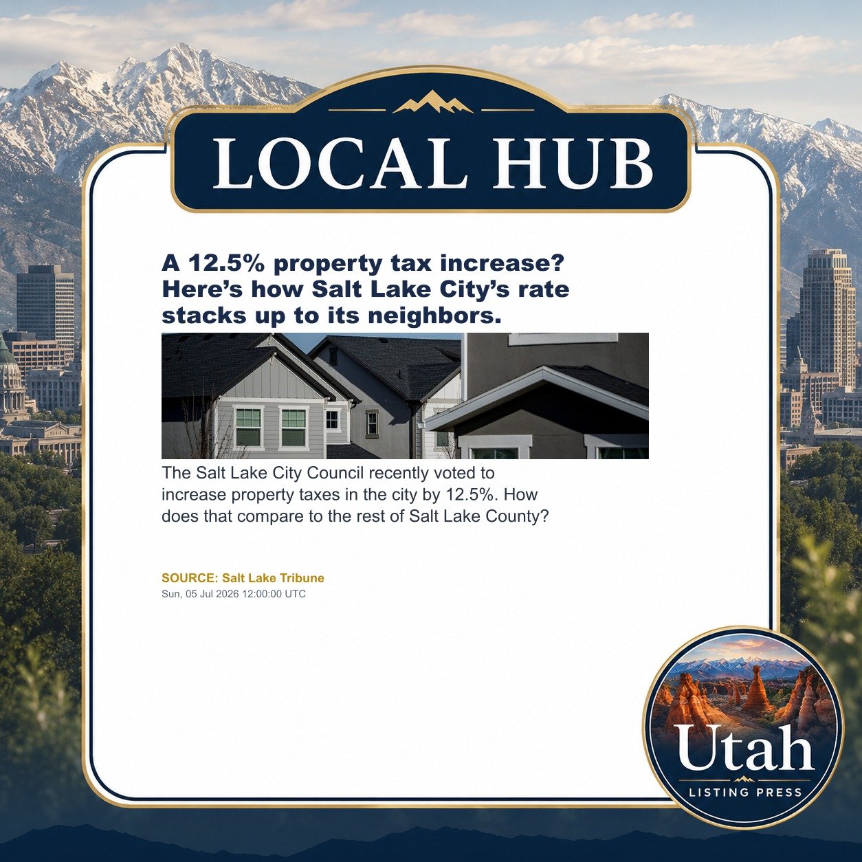 A 12.5% property tax increase? Here’s how Salt Lake City’s rate stacks up to its neighbors.