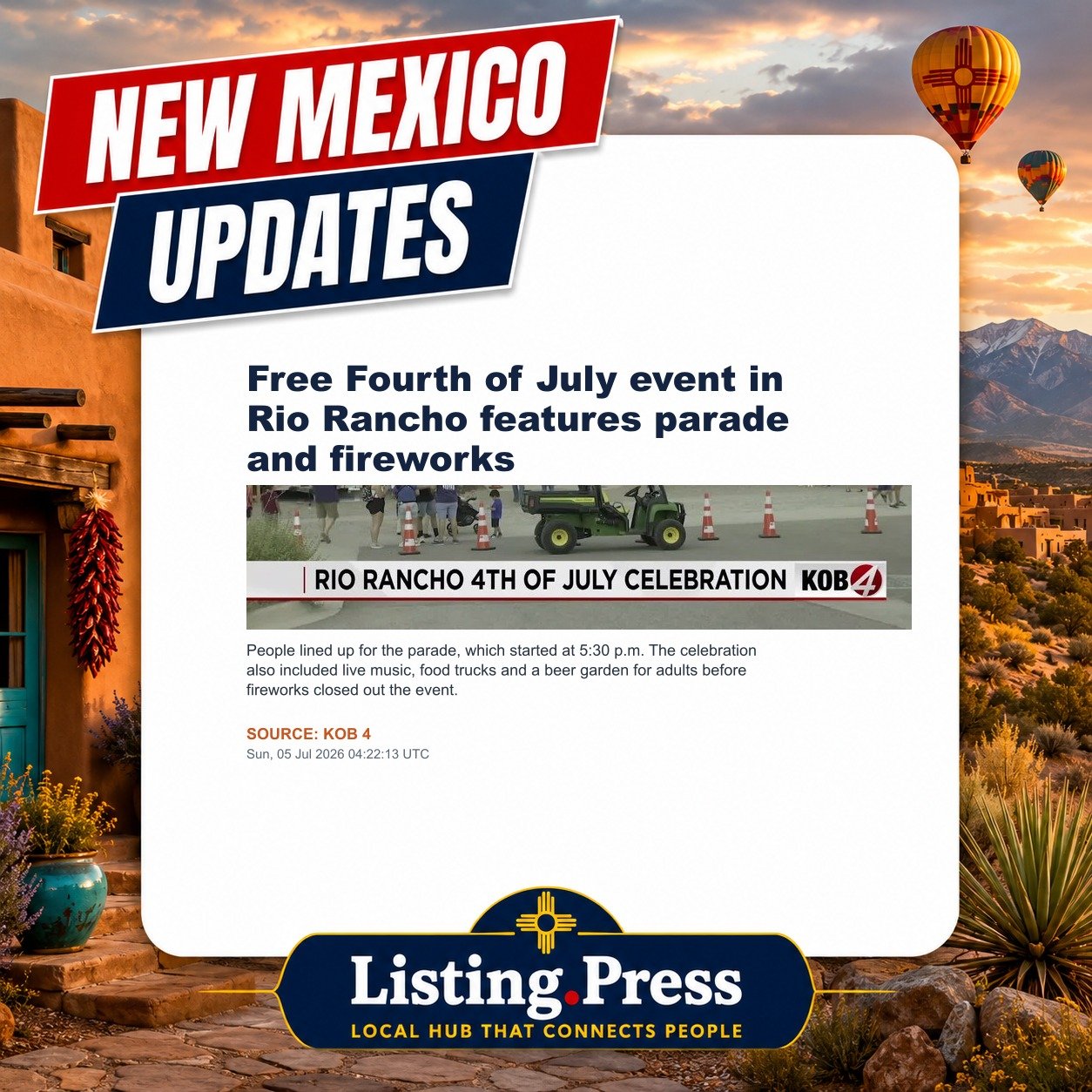 Free Fourth of July event in Rio Rancho features parade and fireworks