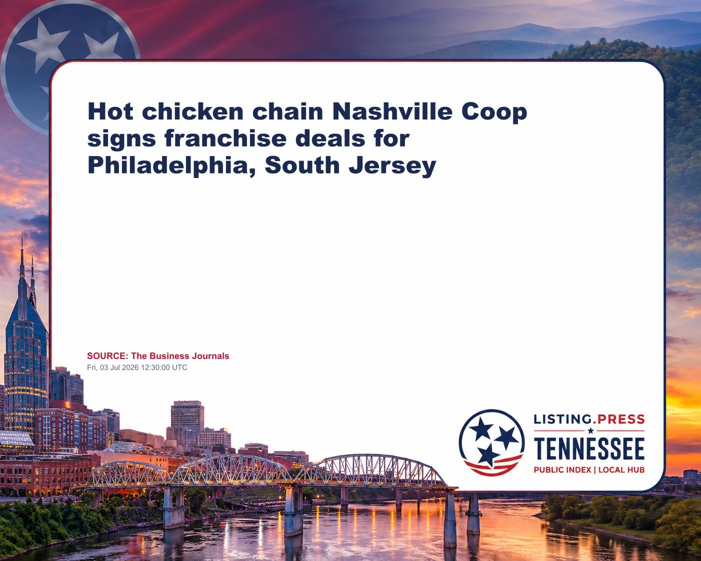 Hot chicken chain Nashville Coop signs franchise deals for Philadelphia, South Jersey