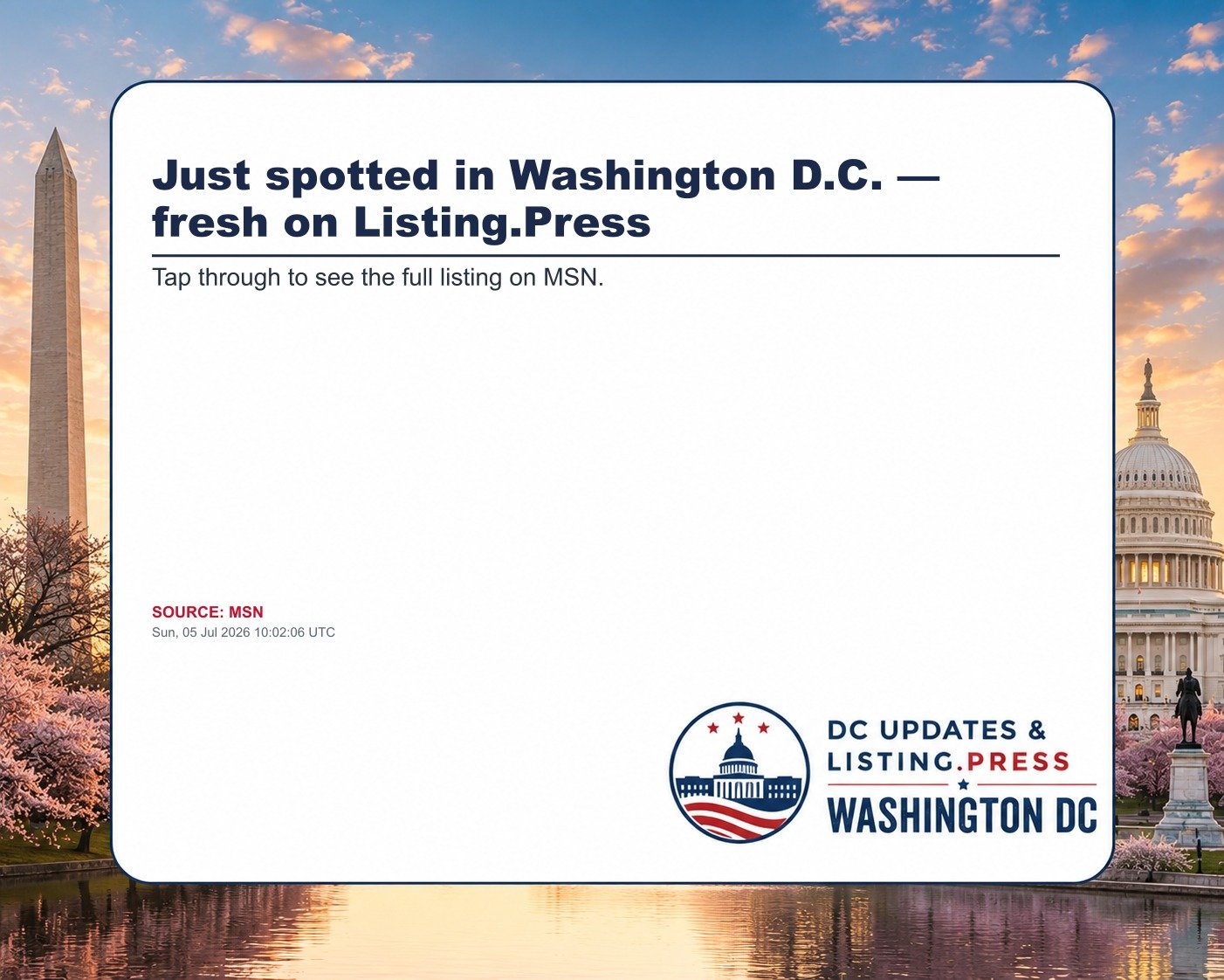Just spotted in Washington D.C. — fresh on Listing.Press