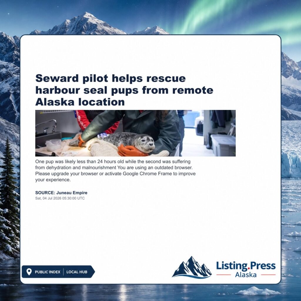Seward pilot helps rescue harbour seal pups from remote Alaska location