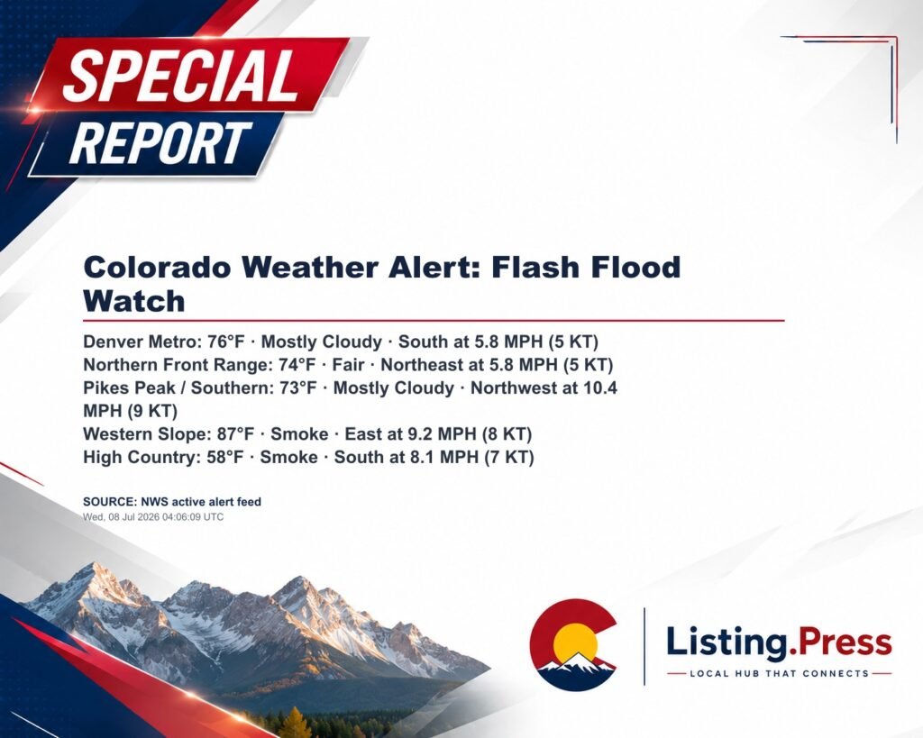 Colorado Weather Alert: Flash Flood Watch