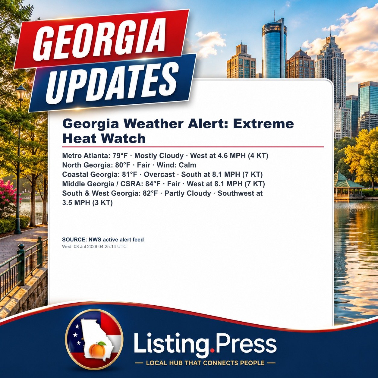 Georgia Weather Alert: Extreme Heat Watch