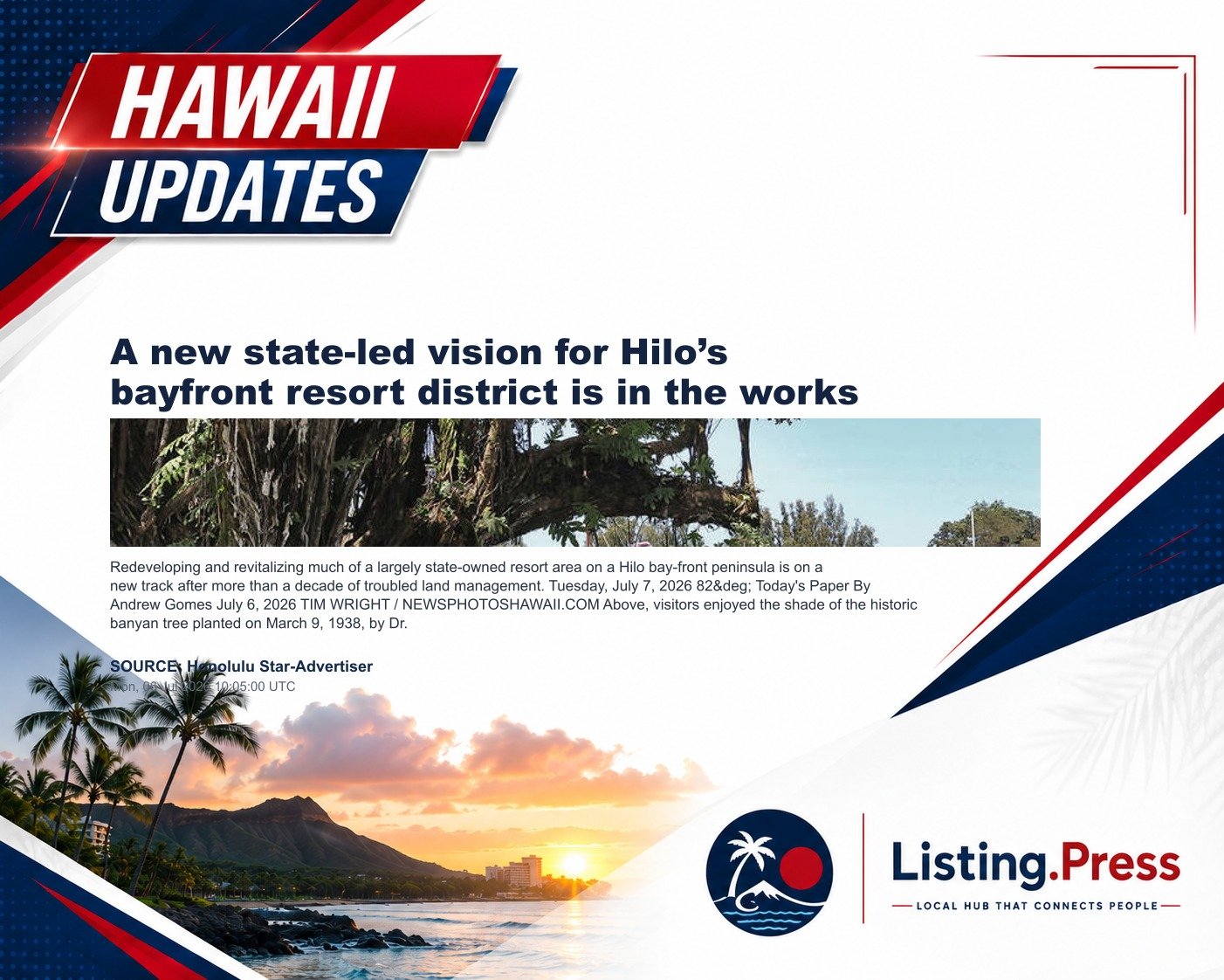 A new state-led vision for Hilo’s bayfront resort district is in the works