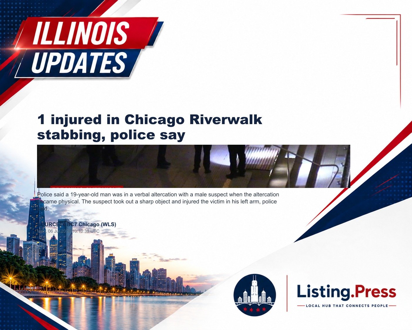 1 injured in Chicago Riverwalk stabbing, police say