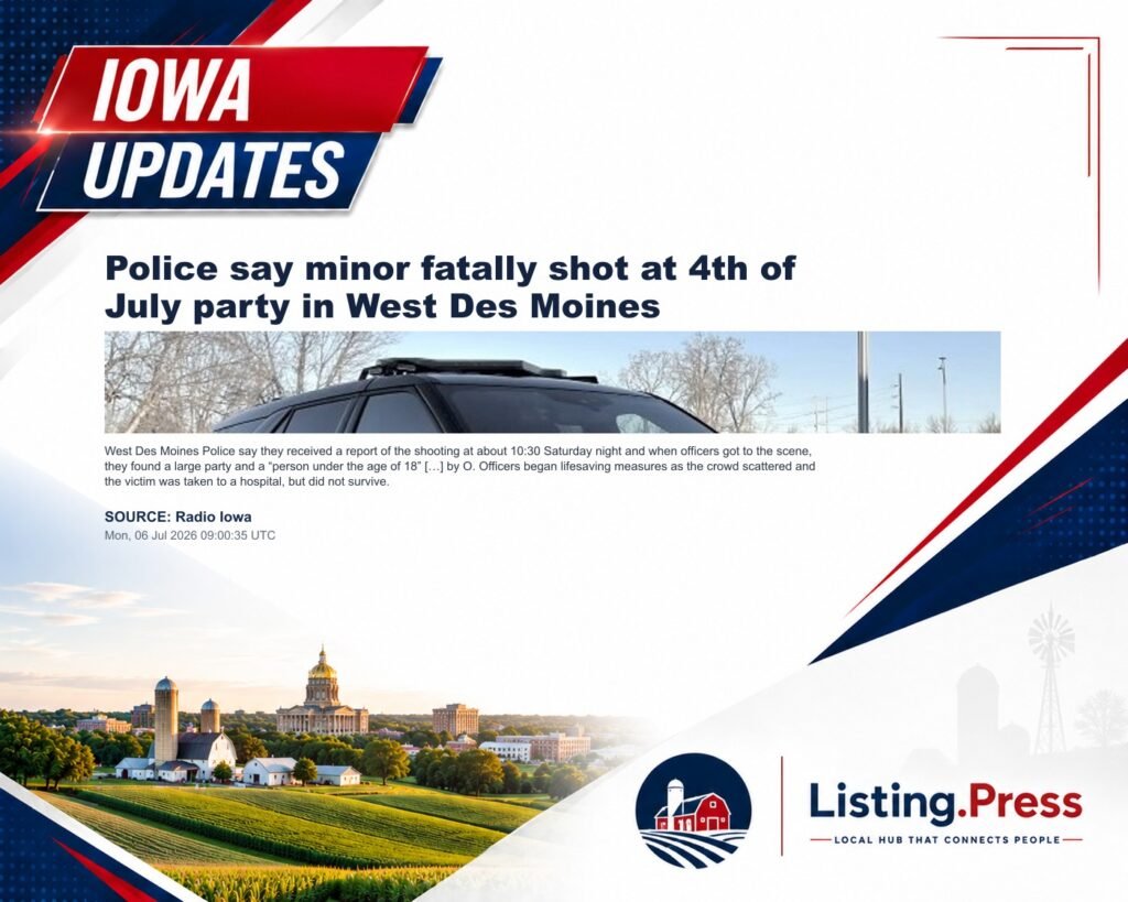 Police say minor fatally shot at 4th of July party in West Des Moines