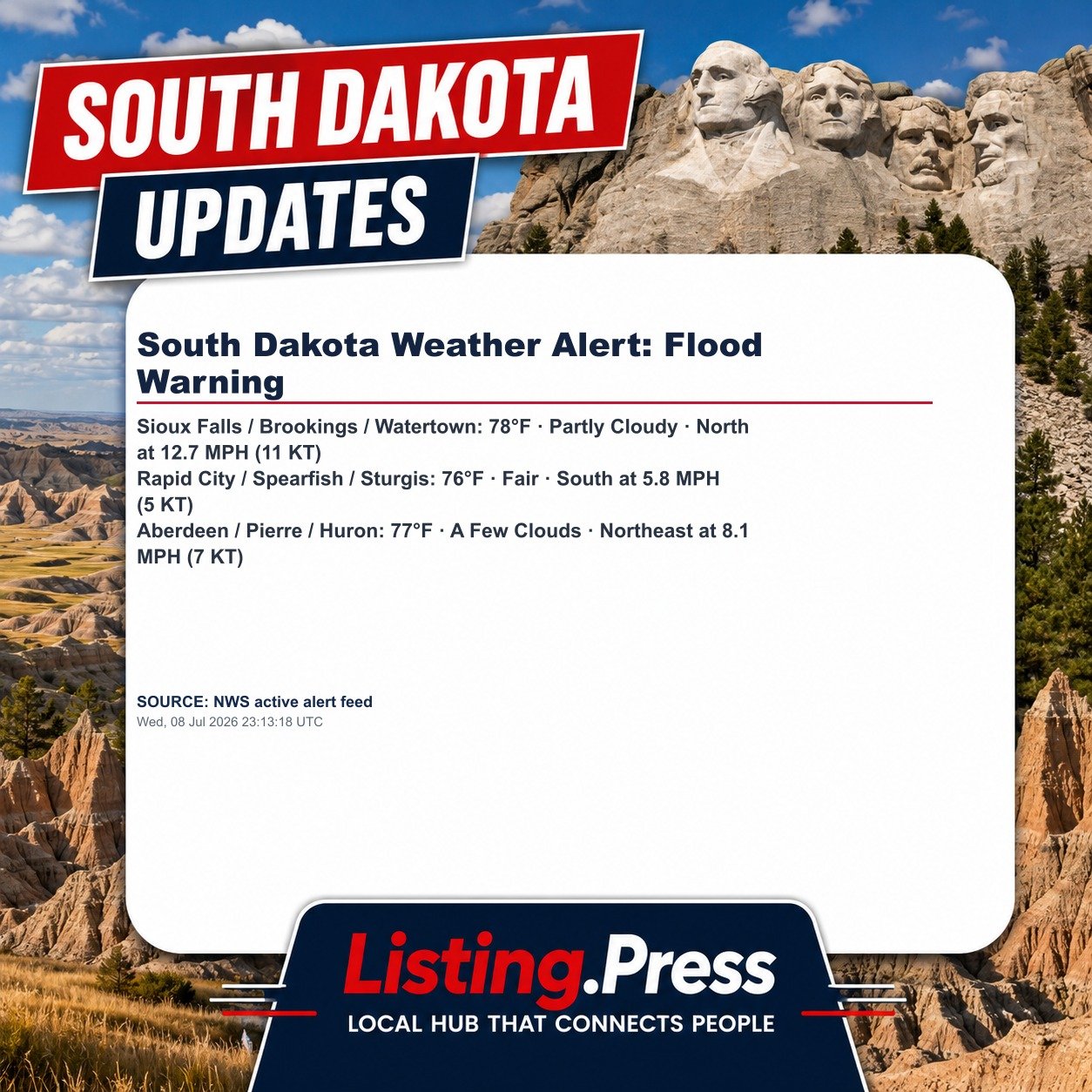 South Dakota Weather Alert: Flood Warning