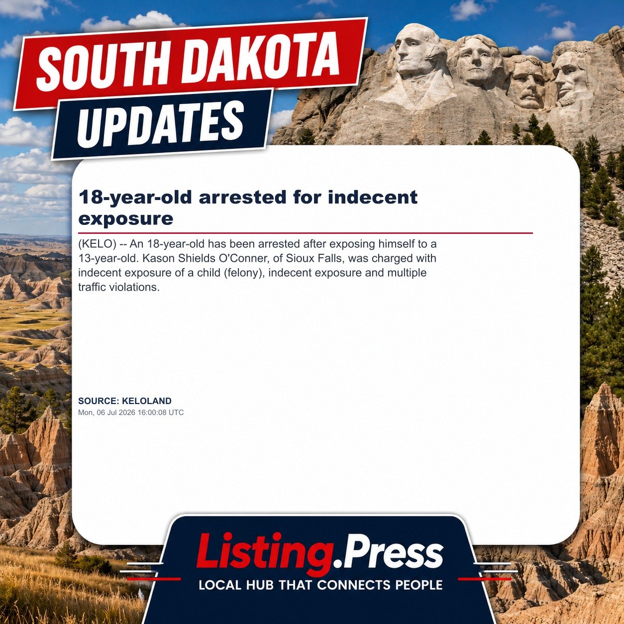 18-year-old arrested for indecent exposure
