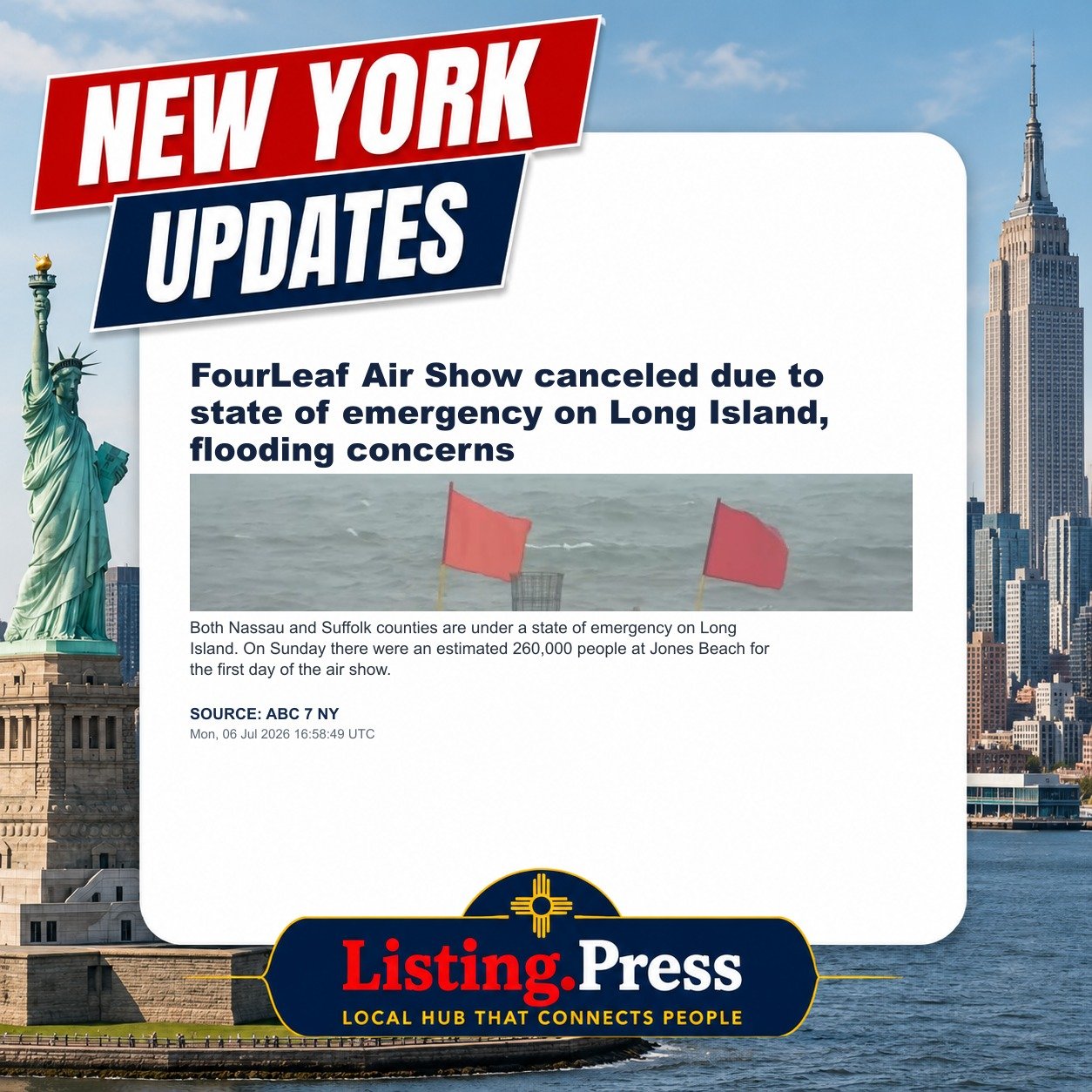 FourLeaf Air Show canceled due to state of emergency on Long Island, flooding concerns