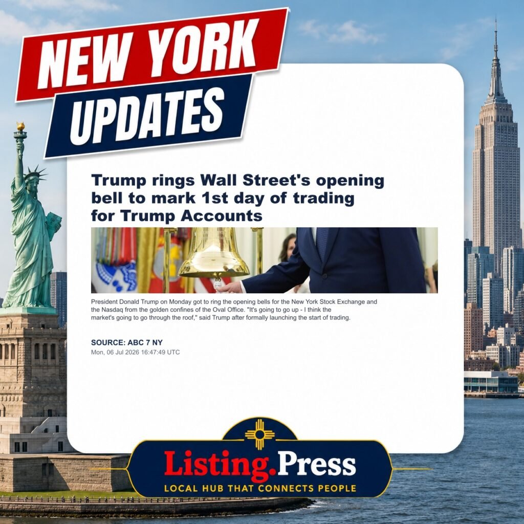 Trump rings Wall Street’s opening bell to mark 1st day of trading for Trump Accounts