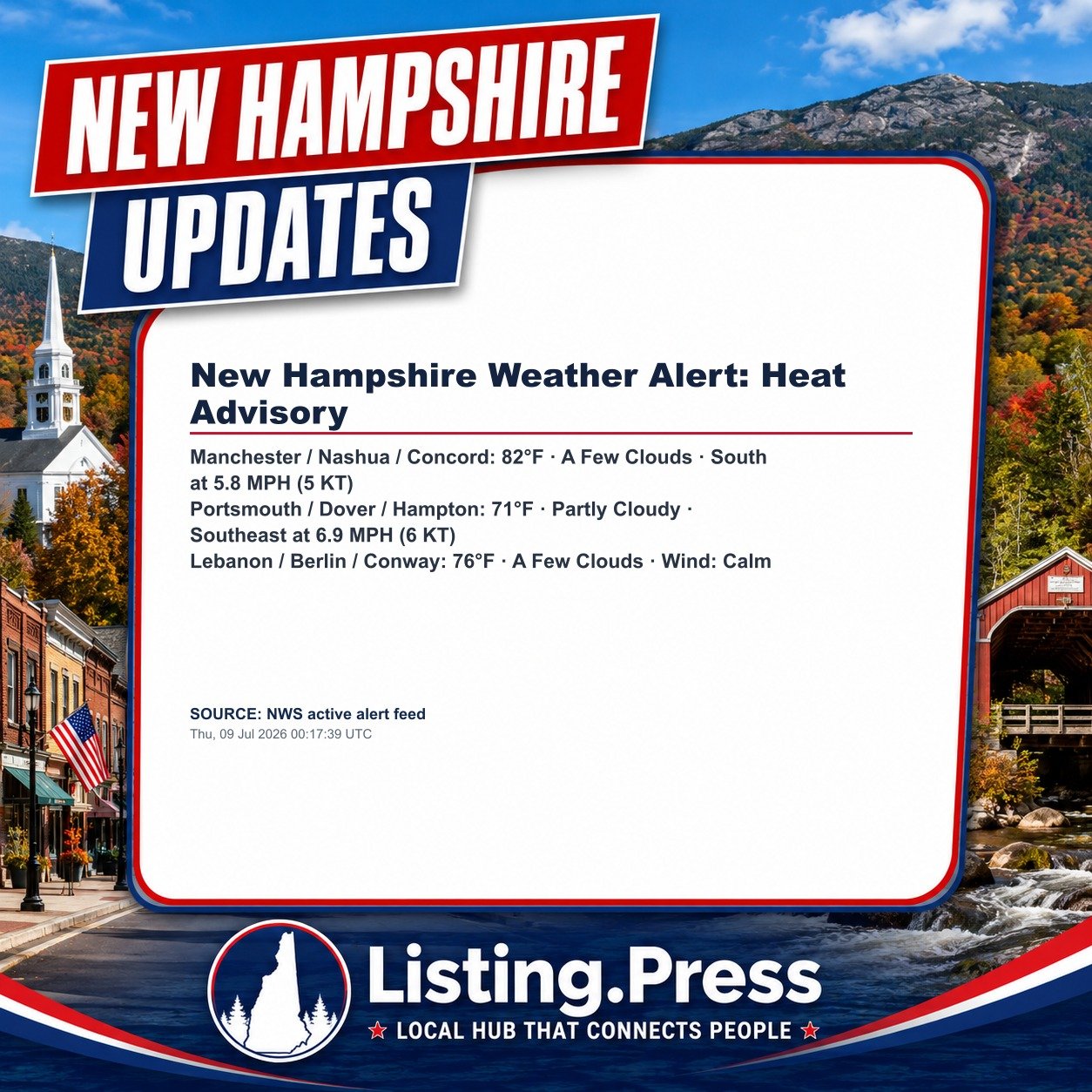 New Hampshire Weather Alert: Heat Advisory