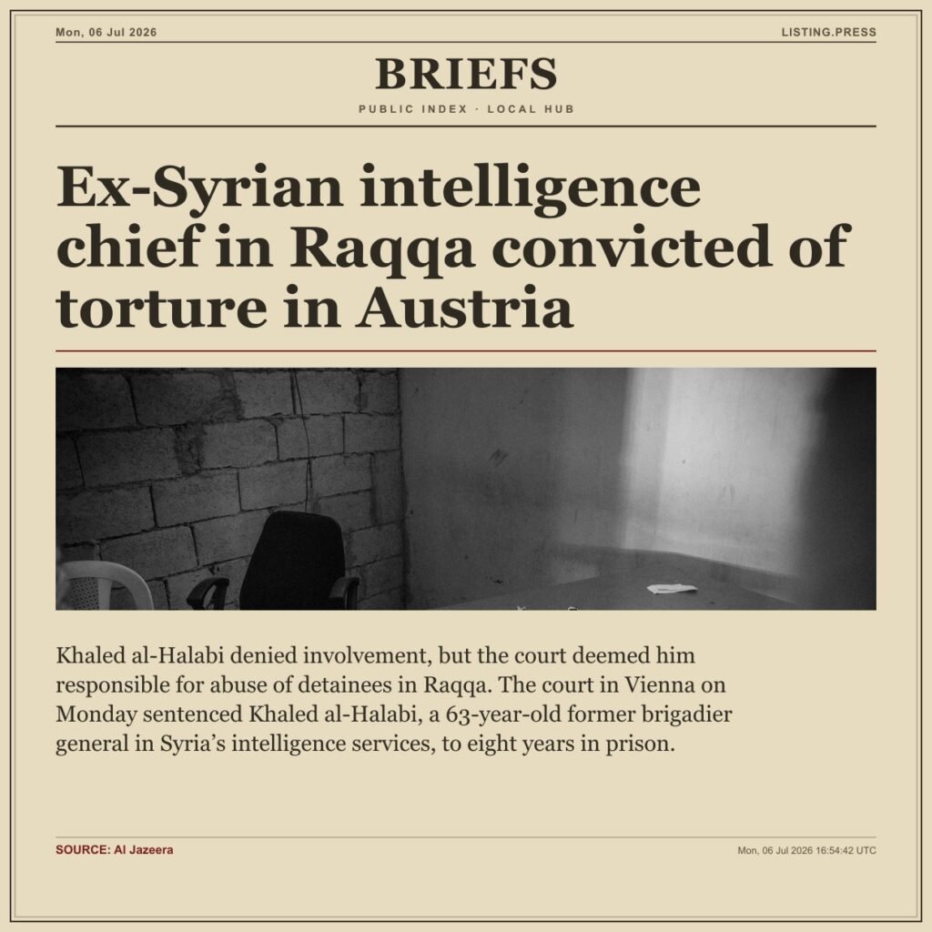 Ex-Syrian intelligence chief in Raqqa convicted of torture in Austria