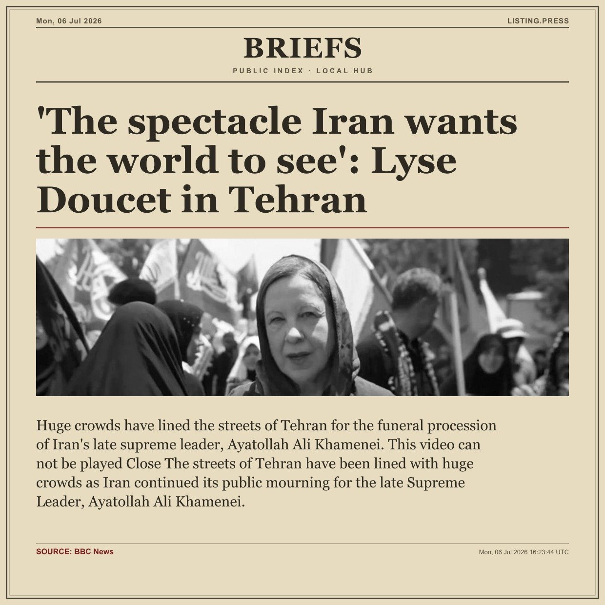 'The spectacle Iran wants the world to see': Lyse Doucet in Tehran