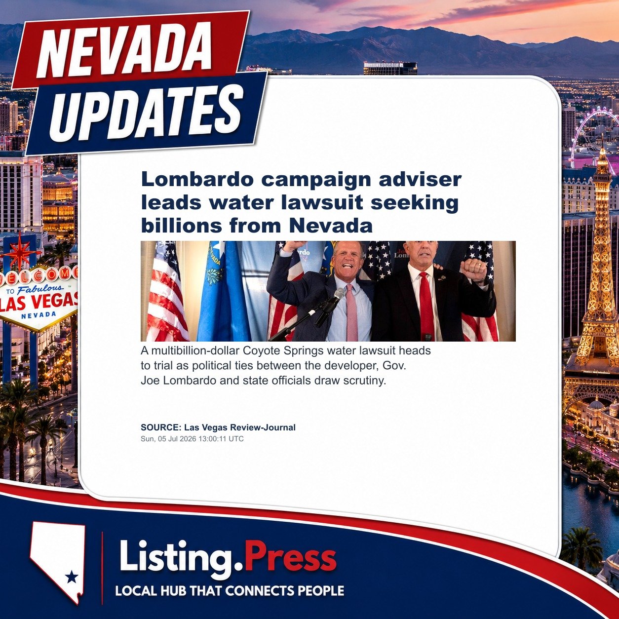 Lombardo campaign adviser leads water lawsuit seeking billions from Nevada