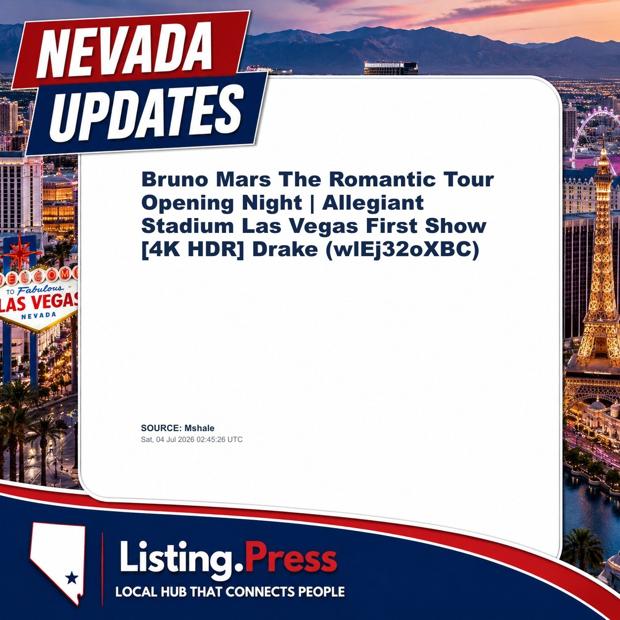 Bruno Mars The Romantic Tour Opening Night | Allegiant Stadium Las Vegas First Show [4K HDR] Drake (wlEj32oXBC)