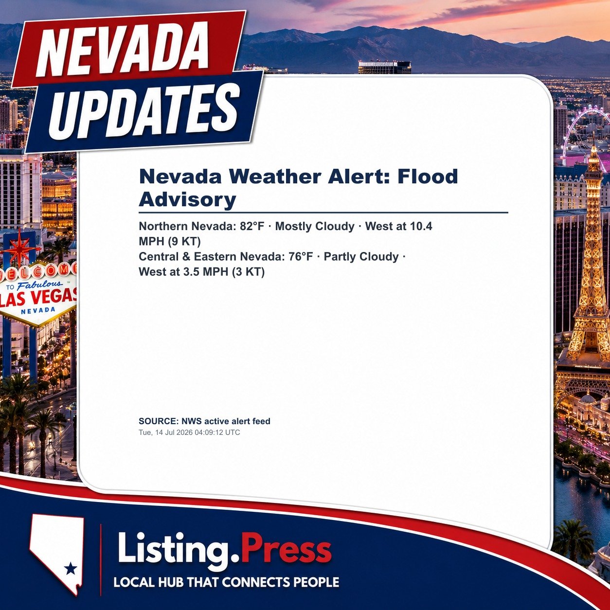Nevada Weather Alert: Flood Advisory