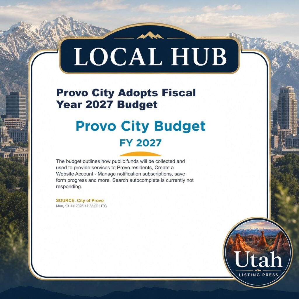 Provo City Adopts Fiscal Year 2027 Budget