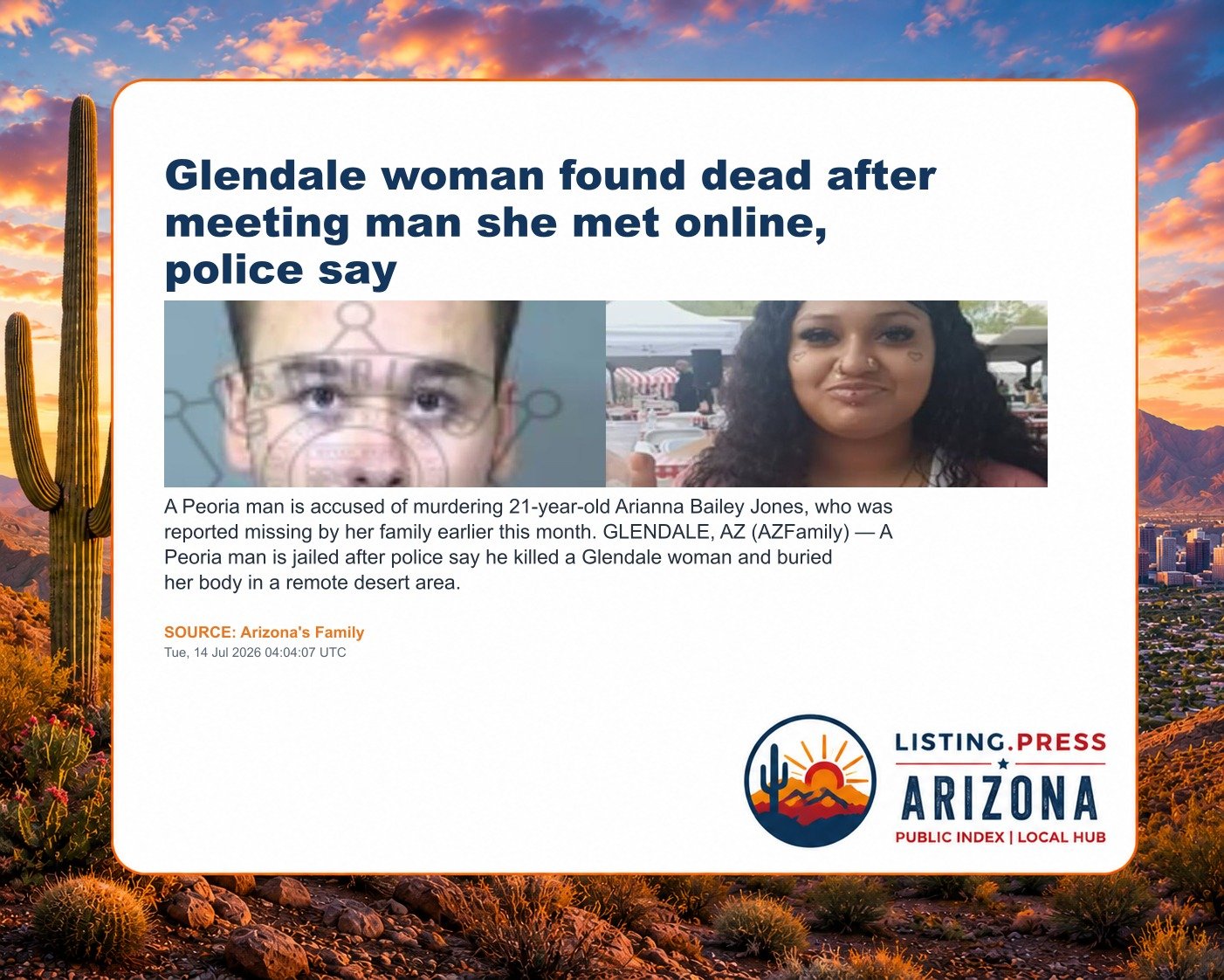Glendale woman found dead after meeting man she met online, police say