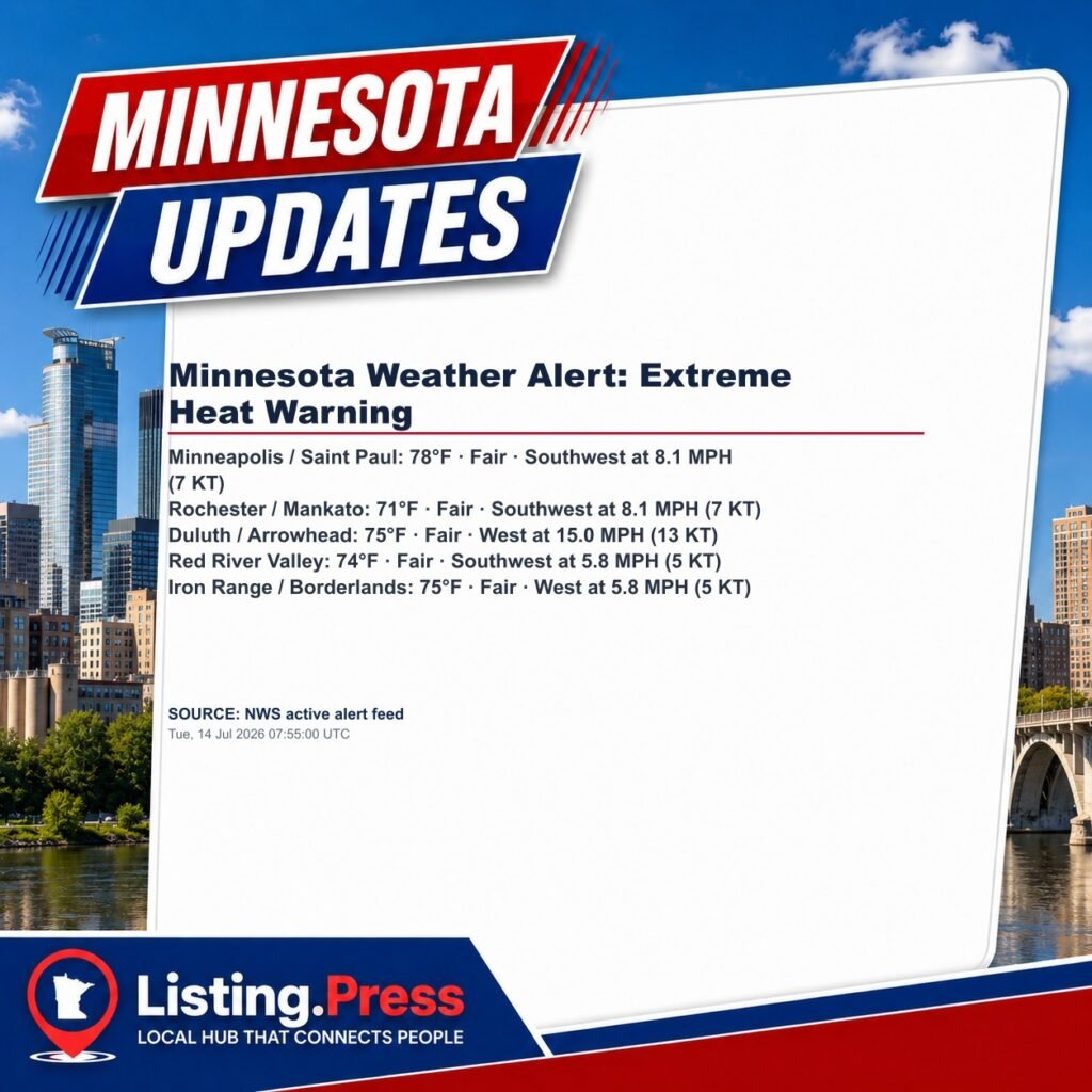 Minnesota Weather Alert: Extreme Heat Warning